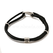 PU Leather Round Cord Multi-strand Bracelets, Constellation Alloy Bracelets for Women Men, Gemini, 8-1/4 inch(20.9cm)(SJEW-K002-07G)