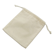 Velvet Jewelry Bags, White, about 10cm wide, 12cm long(X-TP010-6)