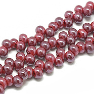 Electroplate Glass Beads Strands, Abacus, Red, 6.5x4.5mm, Hole: 1.8mm, about 100pcs/strand, 13.78 inch(EGLA-Q109-B02)