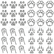 Glass Hotfix Rhinestone, Iron on Appliques, Costume Accessories, for Clothes, Bags, Pants, Paw Print, 100x100mm, 4 sheets/set(DIY-WH0507-002)