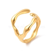Ion Plating(IP) 304 Stainless Steel Cuff Finger Ring, Branch Ring for Women, Real 18K Gold Plated, 3.5~16mm, Inner Diameter: US Size 6 3/4(17.1mm)(RJEW-E063-32G)