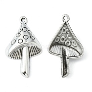 Tibetan Style Alloy Pendants, Lead Free and Cadmium Free, Antique Silver, Mushroom, about 30mm long, 17.5mm wide, 5.5mm thick, hole: 1.5mm(X-LF0705Y)