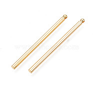 Brass Pendants, Nickel Free, Bar, Real 18K Gold Plated, 35x2mm, Hole: 1mm(X-KK-N231-284)