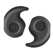 Silicone Eyeglasses Ear Grip, Anti Slip Holder, Comma, Black, 18.2x11.8mm, Hole: 5x3mm(FIND-WH0077-56A)