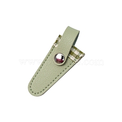 Tartan Pattern PU Leather Scissor Tip Protective Covers, Scissor Sheat, Triangle, Dark Sea Green, 8x3cm(PW-WG23611-07)