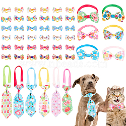 Olycraft 18 Style Easter Theme Adjustable Cat Dog Bowknot Collars, Pet's Bow Tie, Pet Bowknot Necktie, with Elastic Hair Ties, Mixed Color, 48pcs/box(AJEW-OC0003-81)