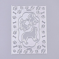 Frame Metal Cutting Dies Stencils, for DIY Scrapbooking/Photo Album, Decorative Embossing DIY Paper Card, Dog & Bone & Dog Paw Prints, Matte Platinum Color, 125x88x0.8mm(DIY-WH0157-38B)