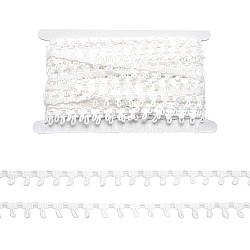 20 Yards Fibre Elastic Buttonhole Lace Ribbon, for Clothes Sewing, White, 5/8 inch(15mm)(OCOR-HY0002-29)