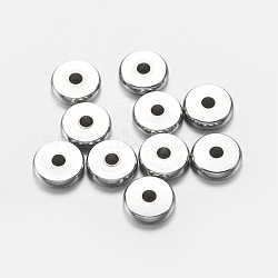 Tarnish Resistant 304 Stainless Steel Beads, Flat Round, Stainless Steel Color, 8x2mm, Hole: 2mm(STAS-F149-13P-B)