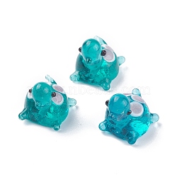 Handmade Lampwork Beads, Turtle, Dark Turquoise, 18.5~20x14.5~17.5x16.5mm, Hole: 1.8mm(LAMP-D015-03H)