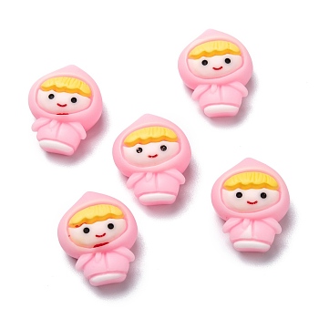 Resin Cabochons, DIY Accessories, Phone Case Decoration, Peach Girl, Pink, 20x16x9.5mm