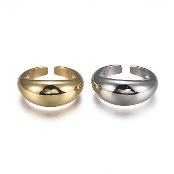 Brass Cuff Rings, Open Rings, Cadmium Free & Lead Free, Mixed Color, US Size 7 1/2, Inner Diameter: 17.8mm