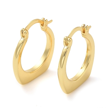 Rack Plating Brass Hoop Earring, Long-Lasting Plated, Cadmium Free & Lead Free, Real 18K Gold Plated, 24x2.5mm