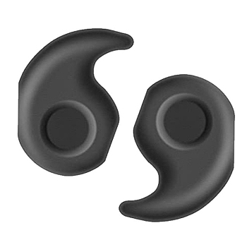 Silicone Eyeglasses Ear Grip, Anti Slip Holder, Magatama, Black, 18.2x11.8mm, Hole: 5x3mm