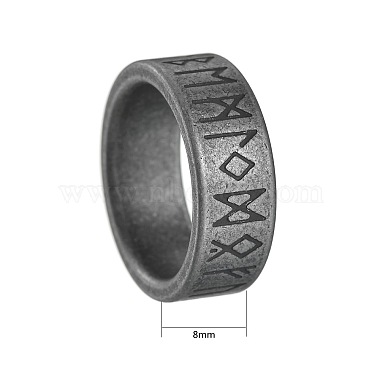 Viking Rune Titanium Steel Finger Rings for Men(WGDF4AB-49)-2