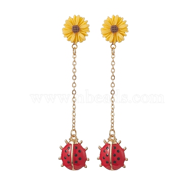 Red Ladybug Alloy Stud Earrings