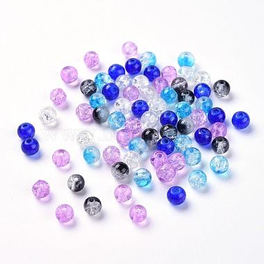 Perles de verre craquelé peintes(DGLA-X0006-6mm-03)-2