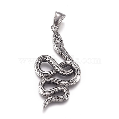 Antique Silver Snake Stainless Steel Pendants