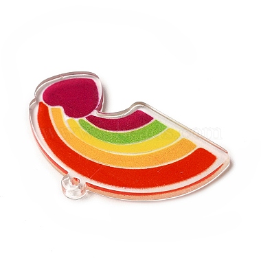 Pendentifs acryliques imprimés couleur arc-en-ciel(OACR-B006-01J)-3