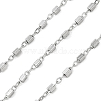 304 Stainless Steel Cuboid Link Chains, Soldered, with Spool, Stainless Steel Color, 5x1.5x1.5mm & 2x1.5x0.2mm(CHS-G050-02P)