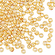 200Pcs 2 Style Brass Beads, Long-Lasting Plated, Round, Real 18K Gold Plated, 4x3.5mm, Hole: 1.4~1.5mm, 100pcs/style(KK-HY0003-42)