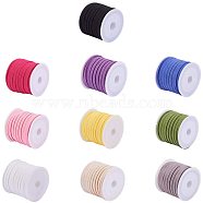 Faux Suede Cord, Faux Suede Lace, Mixed Color, 4x1.5mm, about 5m/roll, 1roll/color, 10rolls/set(LW-PH0002-03-4mm)