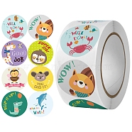 Round Paper Self-Adhesive Reward Sticker Rolls, for Teacher Student, Mixed Color, 25mm, 500pcs/roll(PW-WG29604-01)