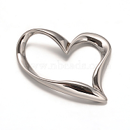 304 Stainless Steel Heart Linking Rings, Stainless Steel Color, 37x34x4mm(STAS-L162-10)