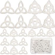 40Pcs 2 Style 304 Stainless Steel Pendants, Trinity Knot/Triquetra, Stainless Steel Color, 27.5x28x0.8mm and 26x28x0.8mm, Hole: 2mm, 20pcs/style(STAS-CN0001-20)