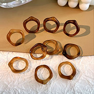 Resin Rings, Jwewly for Unisex, Nuggest, Chocolate, Inner Diameter: 18mm, 10pcs/set(PW-WG3BC8C-03)