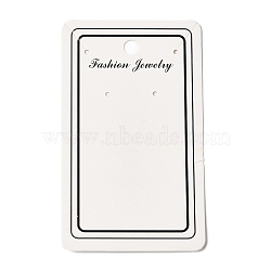 Rectangle Paper One Pair Earring Display Cards with Hanging Hole, Jewelry Display Card for Earrings Storage, White, 10x6x0.05cm, Hole: 2mm(CDIS-C005-01)