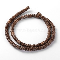 Natural Coconut Column Bead Strands, Coconut Brown, 5x2~5mm, Hole: 1mm, about 134pcs/strand, 15.4 inch(X-COCB-O001-05)