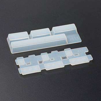 DIY Spacebar Keycap Silicone Mold, with Lid, Resin Casting Molds, For UV Resin, Epoxy Resin Craft Making, White, 151x46x15mm
