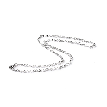 201 Stainless Steel Figaro Chain Necklace for Men Women, Stainless Steel Color, 20.28 inch(51.5cm)