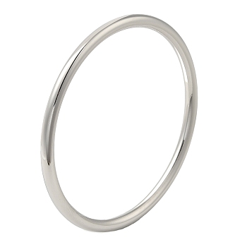304 Stainless Steel Simple Roung Ring Bangles for Women, Stainless Steel Color, Inner Diameter: 2-3/8 inch(6cm), 4mm