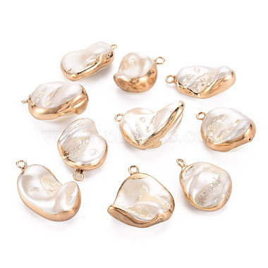Golden Old Lace Nuggets Freshwater Shell Pendants