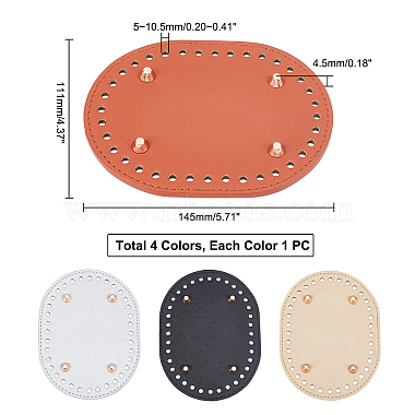 Pandahall elite 4 piezas 4 colores base de bolso de cuero de pu ovalada(FIND-PH0003-26A)-4