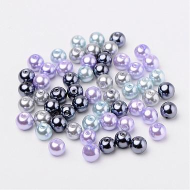 Silver-Grey Mix Pearlized Glass Pearl Beads(HY-X006-8mm-13)-2