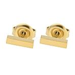 Ion Plating(IP) 304 Stainless Steel Stud Earrings for Women, Rectangle, Real 14K Gold Plated, 2x8mm(EJEW-A108-03G)