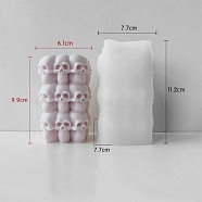 DIY Silicone Candle Molds, For Candle Making, Skull, Column, 7.7x7.7x11.2cm(PW-WG24208-02)