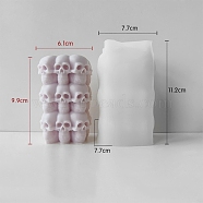 DIY Silicone Statue Candle Molds, For Candle Making, Skull, Column, 7.7x7.7x11.2cm(PW-WG24208-02)