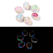 Luminous Polymer Clay Glass Rhinestone Beads, with Acrylic, Oval, Mixed Color, 25.5~26x21.5~22x17mm, Hole: 2mm(CLAY-H003-05)