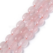 Natural Rose Quartz Beads Strands, Oval, 8x6x3.5~4mm, Hole: 1mm, about 45~52pcs/strand, 15.16~15.74 inch(38.5~40cm)(G-Z006-A25)