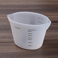 Silicone Measuring Cups, with Scale & Double Spout, Resin Craft Mixing Tools, White, 120x80x80mm, Inner Diameter: 118x70mm, Capacity: 250ml(8.45fl. oz)(DIY-C073-01B)
