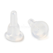 Silicone Ear Nuts, Earring Backs, Clear, 6x10mm, Hole: 0.5mm(SIL-D009-02)