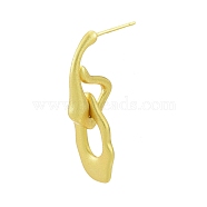 Rack Plating Brass Twist Oval Dangle Stud Earrings for Women, Nickel Free, Matte Gold Color, 31x10.5mm, Pin: 0.6mm(EJEW-G322-24MG)