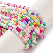 Handmade Czech Lampwork Beads Strands, Disc Beads, Colorful, 2.5x2mm, Hole: 1mm, about 224pcs/strand, 15.55 inch(39.5cm)(LAMP-L078-008F)