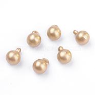 Spray Painted Acrylic Charms, Round, Matte Style, Gold, 11x8mm, Hole: 2mm, about 1570pcs/500g(ACRP-S667-12)