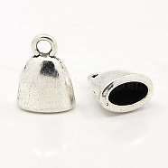 Tibetan Style Cord Ends, Antique Silver,  Lead Free & Cadmium Free & Nickel Free, 13x10x7mm, Hole: 2mm(LF9807Y-NF)
