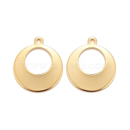 201 Stainless Steel Pendants, Round Ring, Real 24k Gold Plated, 18.5x16x1mm, Hole: 1.4mm(STAS-K217-49A-G)